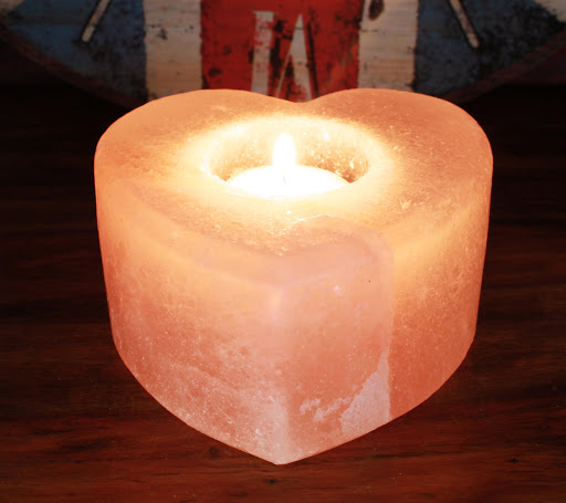 Pink Salt Candle Holder